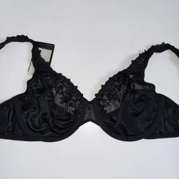 NWT Bali Lace Desire Minimizer Bra 38C Black Sheer Discontinued Style 3573 - Picture 6 of 7